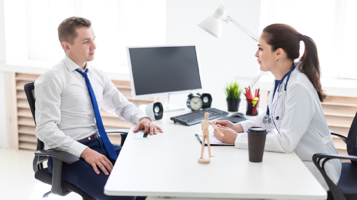 doctor consulting professional executive patient